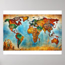 Search for watercolor world map posters Antique