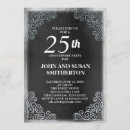 Search for elegant 25th wedding anniversary invitations Black