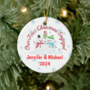 Search for snowman couple christmas tree decorations First