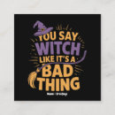 Search for funny sayings business cards Witch