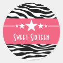 Search for pink zebra birthday party stickers Sweet sixteen