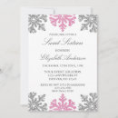 Search for pink and silver sweet 16 invitations Winter wonderland