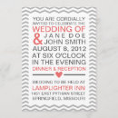 Search for coral grey wedding invitations Chevron