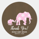 Search for pink brown baby shower stickers Elephant