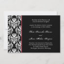 Search for black white red damask wedding invitations Classy