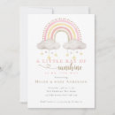 Search for sunshine and rainbows invitations Pink
