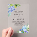 Search for blue flower wedding invitations Hydrangea