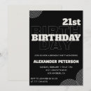 Search for mens 21st birthday invitations Black and white