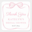Search for pink bow thank you stickers Girly
