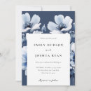 Search for navy blue floral wedding invitations Watercolor