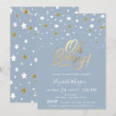 Search for blue white and gold baby shower invitations Watercolor