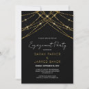 Search for glitter engagement party invitations Black and gold