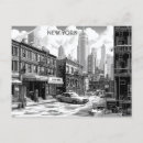 Search for black white new york city postcards Nyc skyline
