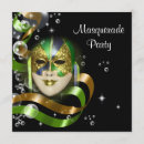 Search for mask sweet 16 invitations Black and gold