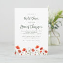 Search for red poppy bridal shower invitations Floral