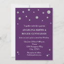 Search for purple and silver wedding invitations Glitter