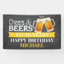 Search for 70th birthday banners Cheers and beers