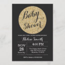 Search for elegant black and gold baby pregnancy invitations Glitter