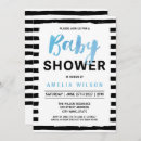 Search for black baby boy shower invitations Black and white stripes