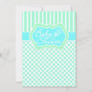 Search for mint and white baby shower invitations Striped