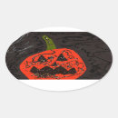 Search for scary oval stickers Pumpkin