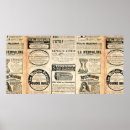 Search for vintage newspaper posters Mid century