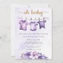 Search for clothesline baby girl shower invitations Purple