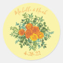 Search for yellow roses wedding stickers Elegant