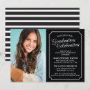 Search for black and white stripe graduation invitations Elegant