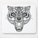 Search for wolf inspirational mousepads Zen doodle style