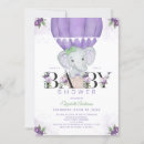 Search for purple elephant baby shower invitations Little peanut