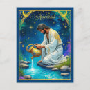 Search for aquarius zodiac sign postcards Starry sky