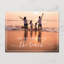 Search for beach moving announcement cards Typography