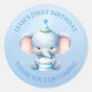 Search for 1st birthday thank you stickers Blue