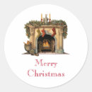 Search for christmas fireplace stickers Vintage