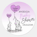Search for lavender elephant baby shower stickers Purple