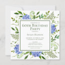 Search for elegant blue 60th birthday invitations Flowers