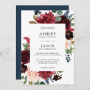 Search for burgundy and navy wedding invitations Botanical