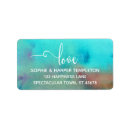 Search for turquoise wedding return address labels Aqua