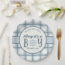 Search for blue gingham plates Plaid pattern