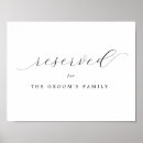 Search for reserved for the grooms family wedding signs Minimalist