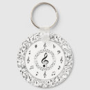 Search for music note key rings Black and white