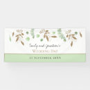 Search for bride and groom name banners Gold