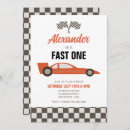 Search for race car 1st birthday invitations Racing