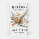 Search for white flowers welcome wedding signs Eucalyptus