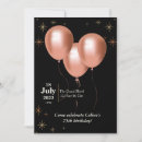 Search for rose gold balloons invitations Black