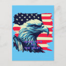 Search for bald eagle and american flag postcards Red white and blue