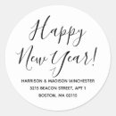 Search for happy new year stickers black and white