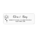 Search for modern elegant floral return address labels Black and white