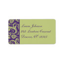 Search for purple damask return address labels Swirls